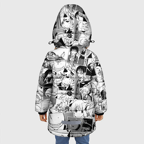 Зимняя куртка для девочки Ansatsu kyoshitsu pattern / 3D-Светло-серый – фото 4