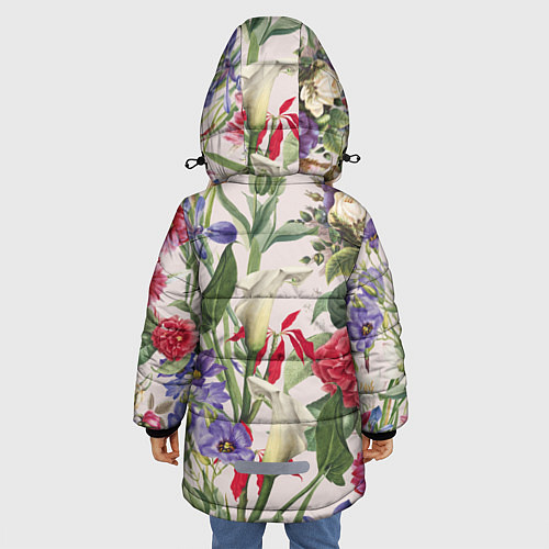 Зимняя куртка для девочки Цветы Распускающиеся / 3D-Красный – фото 4