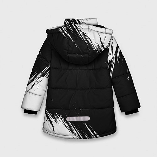 Зимняя куртка для девочки СТРАХА НЕТ - СИМВОЛ ВЕЛЕСА - Краска / 3D-Черный – фото 2