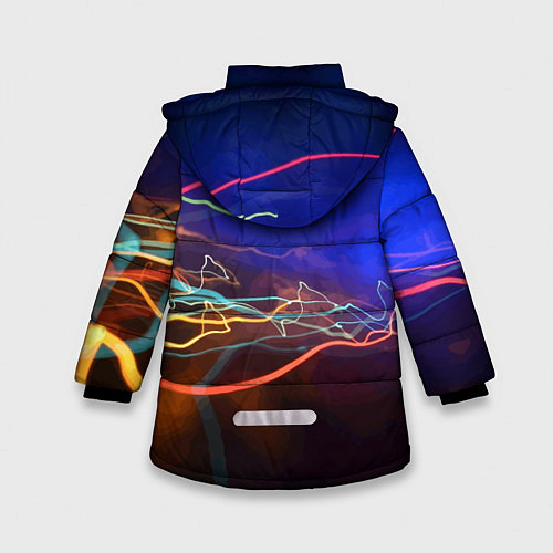 Зимняя куртка для девочки Neon vanguard pattern Lightning Fashion 2023 / 3D-Красный – фото 2