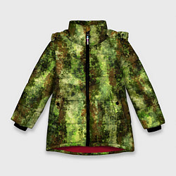 Зимняя куртка для девочки Пиксельный камуфляж Шерхан Лес