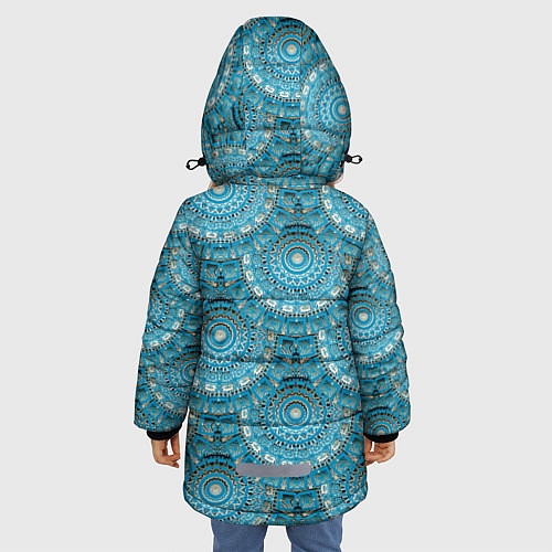 Зимняя куртка для девочки Круговые узоры / 3D-Красный – фото 4