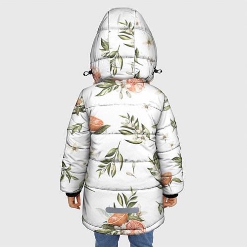 Зимняя куртка для девочки Цветы Цитрусовых Мандарин / 3D-Красный – фото 4