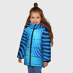 Куртка зимняя для девочки Abstraction neon lines, цвет: 3D-черный — фото 2