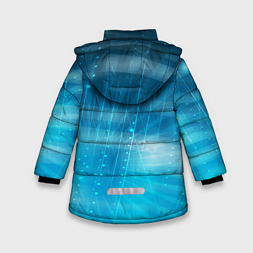 Зимняя куртка для девочки Линии на голубом фоне / 3D-Черный – фото 2