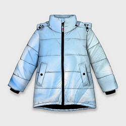 Куртка зимняя для девочки Голубые завихрения, цвет: 3D-черный