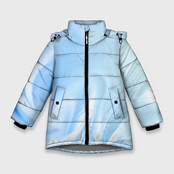 Куртка зимняя для девочки Голубые завихрения, цвет: 3D-светло-серый