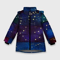 Куртка зимняя для девочки Самые известные созвездия Северного полушария лето, цвет: 3D-светло-серый