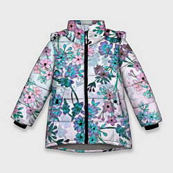 Зимняя куртка для девочки Яркие красочные цветы
