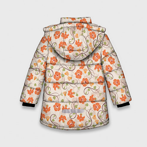 Зимняя куртка для девочки Оранжевый вьюнок / 3D-Черный – фото 2