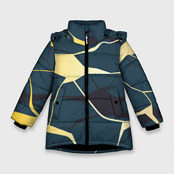 Куртка зимняя для девочки Молния Разводы, цвет: 3D-черный