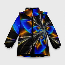 Куртка зимняя для девочки Neon vanguard pattern Fashion 2023, цвет: 3D-черный