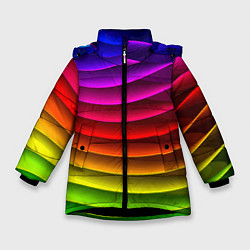 Куртка зимняя для девочки Color line neon pattern Abstraction Summer 2023, цвет: 3D-черный