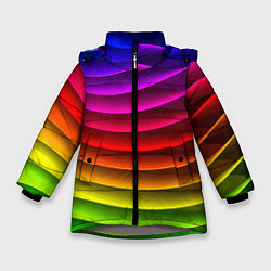 Куртка зимняя для девочки Color line neon pattern Abstraction Summer 2023, цвет: 3D-светло-серый