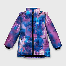 Куртка зимняя для девочки Nature - надписи, цвет: 3D-черный