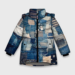 Зимняя куртка для девочки Patchwork Jeans Осень Зима 2023