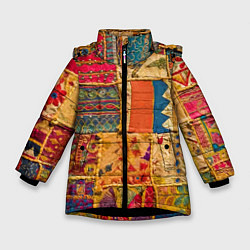 Зимняя куртка для девочки Пэчворк Лоскутное одеяло Patchwork Quilt