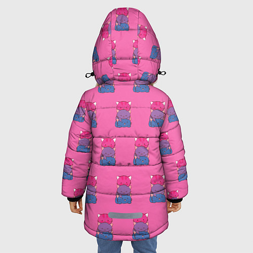 Зимняя куртка для девочки Котики светофоры / 3D-Красный – фото 4