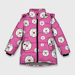 Куртка зимняя для девочки Бублик кот, цвет: 3D-светло-серый