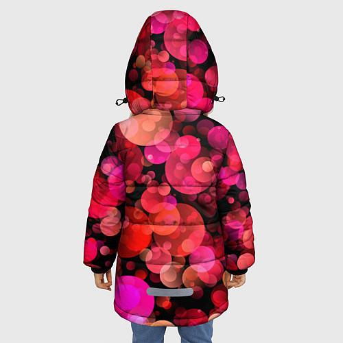 Зимняя куртка для девочки ЦВЕТНЫЕ ВОЗДУШНЫЕ ПУЗЫРИ / 3D-Красный – фото 4