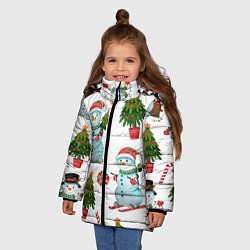 Куртка зимняя для девочки НОВОГОДНИЕ ПЕРСОНАЖИ NEW YEARS CHARACTERS, цвет: 3D-светло-серый — фото 2