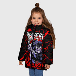 Куртка зимняя для девочки БЕРСЕРК BERSERK GUTS, цвет: 3D-светло-серый — фото 2