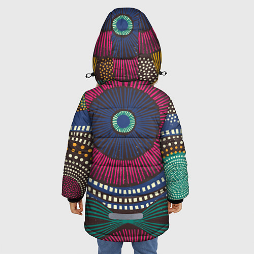Зимняя куртка для девочки Африка Орнамент / 3D-Красный – фото 4