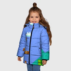 Куртка зимняя для девочки Марио дизайн, цвет: 3D-черный — фото 2