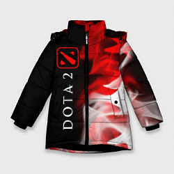 Куртка зимняя для девочки DOTA 2 Пламя Вертикально, цвет: 3D-черный