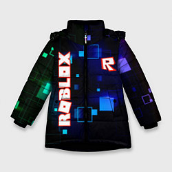 Зимняя куртка для девочки ROBLOX неоновые кубики