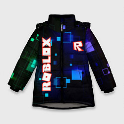 Зимняя куртка для девочки ROBLOX неоновые кубики