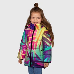 Куртка зимняя для девочки Хиппи вайб, цвет: 3D-черный — фото 2