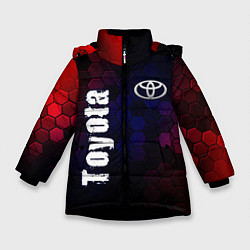 Куртка зимняя для девочки ТОЙОТА Toyota Графика, цвет: 3D-черный