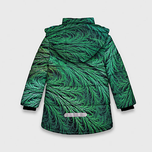 Зимняя куртка для девочки Узор из веток можжевельника Pattern of juniper bra / 3D-Черный – фото 2