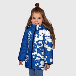 Куртка зимняя для девочки DAEWOO GM Брызги По вертикали, цвет: 3D-черный — фото 2