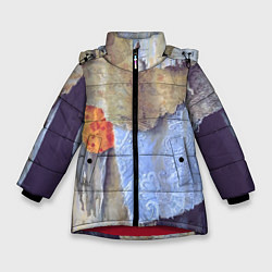Зимняя куртка для девочки Разноцветные лоскуты ткани тряпка Rags hanging on
