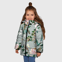 Куртка зимняя для девочки Цветы Цветочный Букет, цвет: 3D-красный — фото 2