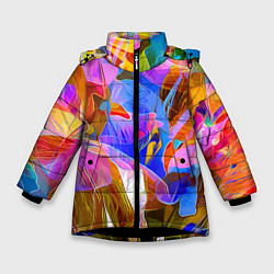 Зимняя куртка для девочки Красочный цветочный паттерн Лето Colorful floral p