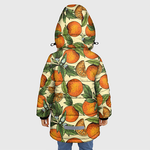 Зимняя куртка для девочки Узор Апельсиновое настроение / 3D-Красный – фото 4
