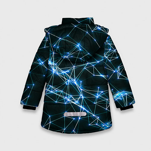 Зимняя куртка для девочки Нейронная сеть - фон / 3D-Черный – фото 2