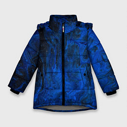 Зимняя куртка для девочки Синий абстрактный дым