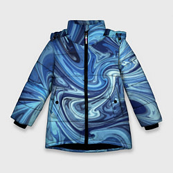 Куртка зимняя для девочки Абстрактный авангардный паттерн Abstract avant-gar, цвет: 3D-черный