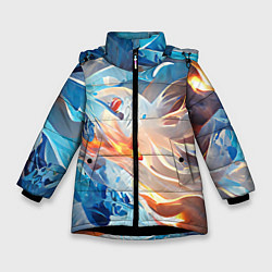 Куртка зимняя для девочки Ice & flame, цвет: 3D-черный