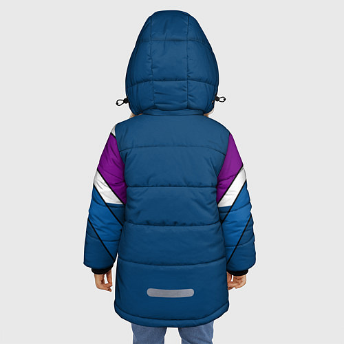 Зимняя куртка для девочки Геометрический молодежный узор с надписью Спорт / 3D-Красный – фото 4