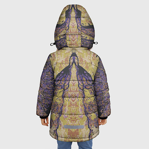 Зимняя куртка для девочки Абстрактный цветой графический узор abstract color / 3D-Светло-серый – фото 4