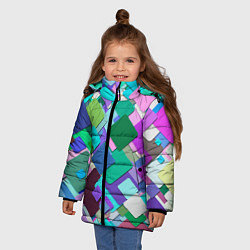 Куртка зимняя для девочки MULTICOLORED SQUARES, цвет: 3D-черный — фото 2