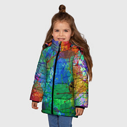 Куртка зимняя для девочки Разноцветные кляксы, цвет: 3D-светло-серый — фото 2