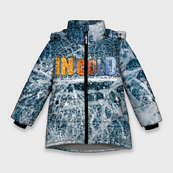 Куртка зимняя для девочки IN COLD horizontal logo with ice, цвет: 3D-светло-серый