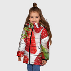Куртка зимняя для девочки Strawberries, цвет: 3D-светло-серый — фото 2