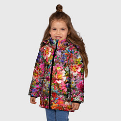 Куртка зимняя для девочки САД В ЦВЕТУ, цвет: 3D-черный — фото 2